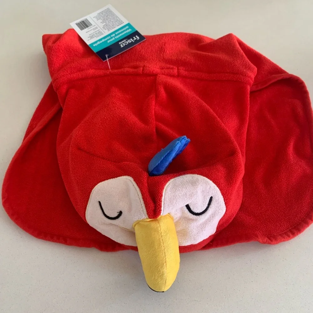 Frisco Red Colorful Macaw Terrycloth Bathrobe For Dog or Cat Medium NWT